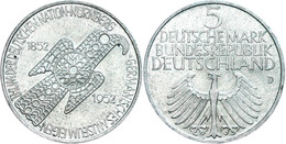 402 5 Mark, 1952, Germanisches Museum, Etwas Grünspan, Vz., Katalog: J. 388 Vz - Sonstige & Ohne Zuordnung