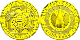 419 200 Euro, Gold, 2002, G, Währungsunion, Mit Zertifikat In Ausgabeschatulle, St., Katalog: J. 494 St - Sonstige & Ohne Zuordnung