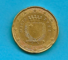 20  Centesimi  Di   EURO  - MALTA -  Anno 2008  - - Malte