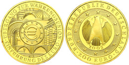 420 200 Euro, Gold, 2002, G, Währungsunion, Mit Zertifikat In Ausgabeschatulle, St., Katalog: J. 494 St - Autres & Non Classés