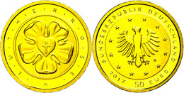 430 50 Euro, Gold, 2017, D, Lutherrose, Mit Zertifikat In Ausgabeschatulle, St., Katalog: J. 618 St - Autres & Non Classés