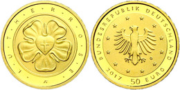 431 50 Euro, Gold, 2017, G, Lutherrose, Mit Zertifikat In Ausgabeschatulle, St., Katalog: J. 618 St - Autres & Non Classés