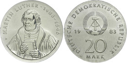 452 20 Mark, 1983, Martin Luther, In Kapsel, St., Katalog: J. 1591 St - Altri & Non Classificati