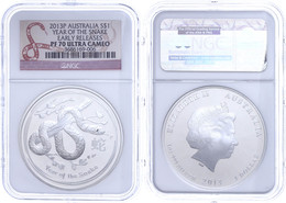495 Dollar, 2013, P, Year Of The Snake, In Slab Der NGC Mit Der Bewertung PF70 Ultra Cameo, Early Releases. - Autres & Non Classés