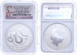 495 Dollar, 2013, P, Year Of The Snake, In Slab Der NGC Mit Der Bewertung PF70 Ultra Cameo, Early Releases. - Altri & Non Classificati