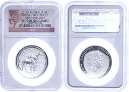 505 Dollar, 2014, P, Year Of The Horse, In Slab Der NGC Mit Der Bewertung PF70 Ultra Cameo, High Relief, Early Releases. - Autres & Non Classés