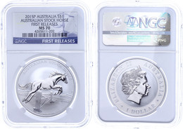 516 Dollar, 2015, Stock Horse, In Slab Der NGC Mit Der Bewertung MS70, First Releases. - Autres & Non Classés