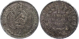 528 Boliviano,1868, La Plata, FE, KM 152.2, Kl. Rf., Ss+ - Bolivia