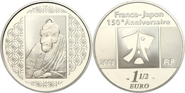 585 1,5 Euro, 2008, 150. Jahrestag Des Handelsvertrages Mit Japan - Ichikawa Ebizo IV., KM 1549, Schön 971, Im Etui Mit  - Autres & Non Classés