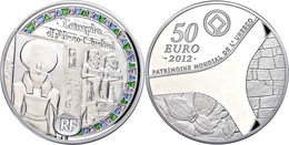 595 50 Euro, 2012, Tempel Von Abu Simbel, 5 Unzen Silber, Coloriert, Etui Mit OVP Und Zertifikat, PP. Auflage Nur 500 St - Autres & Non Classés