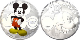 601 10 Euro, 2016, Mickey A Travers Les Ages, 900er Silber, Etui Mit OVP Und Zertifikat, PP. Auflage Nur 3.000 Stück.  P - Autres & Non Classés