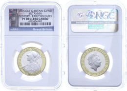 618 2 Pounds, 2015, Britannia, Piedfort, In Slab Der NGC Mit Der Bewertung PF70 Ultra Cameo, Early Releases, Big Ben Lab - Autres & Non Classés