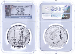 619 2 Pounds, 2015, Britannia, In Slab Der NGC Mit Der Bewertung MS70, Plain Fields, Big Ben Label. - Autres & Non Classés