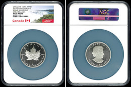 681 10 Dollars, 2017, Iconic Maple Leaf, In Slab Der NGC Mit Der Bewertung PF70 Matte, Early Released Canada Label. - Canada