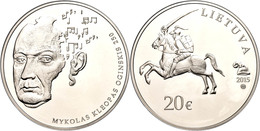 693 20 Euro, 2015, Mykolas Kelopas Oginskis, Im Papieretui Mit Kapsel Und Zertifikat, Angelaufen, PP. Auflage Nur 3.000  - Lituania