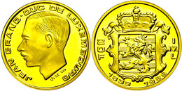695 20 Francs, Gold, 1989, Jean, 150 Jahre Unabhängigkeit, Fb. 12, Mit Zertifikat In Ausgabefolder, PP  PP - Luxemburg