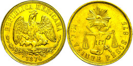 699 20 Pesos, Gold, 1870, Mo-C, Fb. 119, Randschlag, Ss-vz.  Ss-vz - Mexique