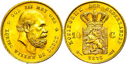 719 10 Gulden, Gold, 1876, Wilhelm III., Fb. 342, Vz.  Vz - Altri & Non Classificati