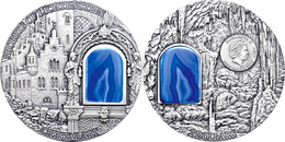 739 2 Dollars, 2012, Crystal Art - Secrets Of Lichtenstein, 2 Unze Silber, Oxidiert, Etui Mit OVP Und Zertifikat, St. Au - Niue