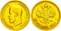 794 10 Rubel, Gold, 1899, Nikolaus II., Fb. 179, Randfehler, Ss.  Ss - Russie