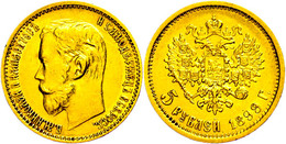 795 5 Rubel, Gold, 1899, Nikolaus II., Fb. 180, Kl. Rf., Ss-vz.  Ss-vz - Russia