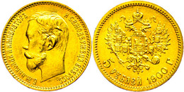 796 5 Rubel, Gold, 1900, Nikolaus II., Fb. 180, Ss-vz.  Ss-vz - Russie