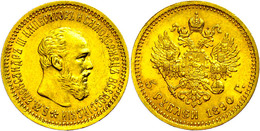 797 5 Rubel, Gold, 1890, Alexander III., Fb. 168, Kl. Rf., Vz.  Vz - Russia