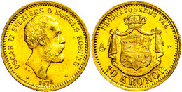 811 5 Kronen, Gold, 1876, Oskar II., Fb. 94, Ss-vz.  Ss-vz - Suède