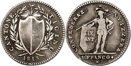 818 Tessin, Franken, 1813, Mit Stern, HMZ 2-925a, Ss.  Ss - Altri & Non Classificati