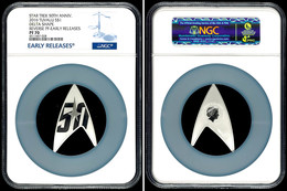 847 2 Dollars, 2016, Star Trek-Delta Shape, In Slab Der NGC Mit Der Bewertung PF70, Reverse Proof, Early Releases. - Tuvalu