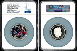 848 2 Dollars, 2016, Star Trek-USS Enterprise NCC-1701 Crew, In Slab Der NGC Mit Der Bewertung PF70 Ultra Cameo, Early R - Tuvalu