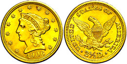 860 2 1/2 Dollars, Gold, 1906, Philadelphia, Fb. 114, Vz.  Vz - Altri & Non Classificati