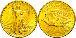 862 20 Dollars, Gold, 1908, Standing Liberty, Philadelphia, Fb. 185, Kl. Rf., Ss-vz.  Ss-vz - Altri & Non Classificati