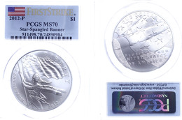 879 1 Dollar, 2012, P, Star Spangled Banner, In Slab Der PCGS Mit Der Bewertung MS70, First Strike, Flag Label. - Altri & Non Classificati