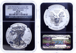 887 Dollar, 2012, S, Silver Eagle, In Slab Der NGC Mit Der Bewertung PF70, Reverse Proof, First Releases, Black Core. - Sonstige & Ohne Zuordnung