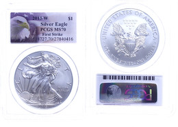 908 Dollar, 2013, Silver Eagle, In Slab Der PCGS Mit Der Bewertung MS70, First Strike, Eagle Label. - Altri & Non Classificati