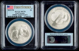 913 Dollar, 2013, W, Girl Scouts, In Slab Der PCGS Mit Der Bewertung MS70, First Strike, Flag Label. - Other & Unclassified