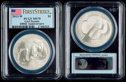 913 Dollar, 2013, W, Girl Scouts, In Slab Der PCGS Mit Der Bewertung MS70, First Strike, Flag Label. - Sonstige & Ohne Zuordnung