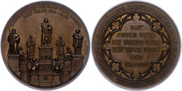 1018 Worms, Bronzemedaille,1868, Von Schnitzspahn, Auf Die Errichtung Des Lutherdenkmals. Av: Denkmal, Rev: Schrift In E - Altri & Non Classificati