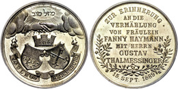 1020 Ulm, Vergoldete Bronzemedaille (Dm. Ca. 34,90mm, Ca. 18,96g), 1889, Unsigniert, Zur Erinnerung An Die Vermählung Vo - Autres & Non Classés