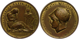 1031 Frankreich, Napoleon I., Bronzemedaille (Dm. Ca. 42,80mm, Ca. 41,35g), 1805, Von L. Manfredini. Av: Kopf Napoleons  - Sonstige & Ohne Zuordnung