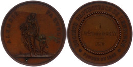 1071 Frankreich, Bronzemedaille (Dm. Ca. 50,90mm, Ca. 59,74g), 1870, Unsigniert. Av: Stehende Weibliche Gestalt Mit Säug - Autres & Non Classés