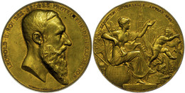 1078 Belgien, Leopold II., Bronzemedaille (Dm. Ca. 60,10mm, Ca. 90,82g), 1885, Von Ch. Wiener, Auf Die Universalausstell - Altri & Non Classificati