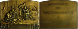 1148 Frankreich, Rechteckige Bronzeplakette (ca. 84,10x65,40mm, Ca. 173,33g), O.J., Von F. Tourre. Av: Korbflechterei. R - Autres & Non Classés