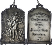 1151 Belgien, Brüssel, Versilberte Und Gehenkelte Bronzeplakette (ca. 65x40mm, Ca. 49,86g), 1906, Von C. Devreese Und S. - Altri & Non Classificati