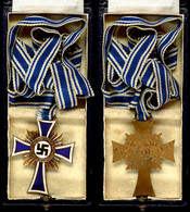 1355 Ehrenkreuz Der Deutschen Mutter, 1. Stufe, 2. Form, 16. Dezember 1938, In Bronze, Am Band, Im Originaletui, Zustand - Autres & Non Classés