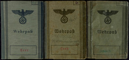 1421 3x Wehrpass, 2x Heer Und 1x Luftwaffe, Unterschiedlicher Zustand. - Documents