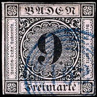 1474 9 Kr. Auf Altrosa, Zwei Seiten Berührt, Mit Blauem Fünfringstempel "162"-Zell Am Harmersbach, Gepr. Stegmüller BPP, - Altri & Non Classificati