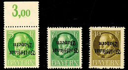 1548 5, 7½ Und 40 Pfg Volksstaat Mit Kopfstehenden Aufdrucken, Je Postfrisch, 7½ Pfg Gepr. Pfenninger, Mi. 90.-, Katalog - Sonstige & Ohne Zuordnung