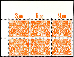 1568 30 Pf Auf W-Papier 6er-Block Eckrand Links Oben Tadellos Postfrisch, Jeder Wert Tiefst Gepr. Helbig BPP, Mi. 720,-- - Altri & Non Classificati